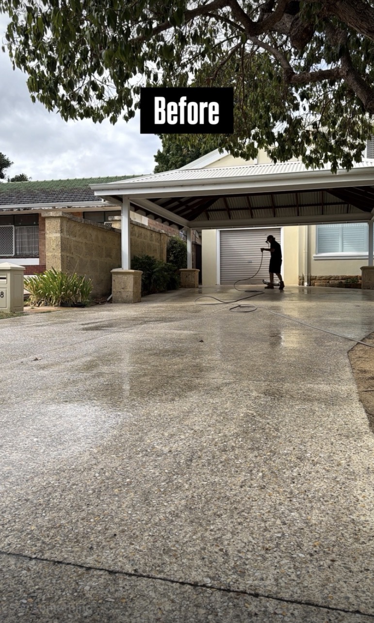 Driveway clean & seal before