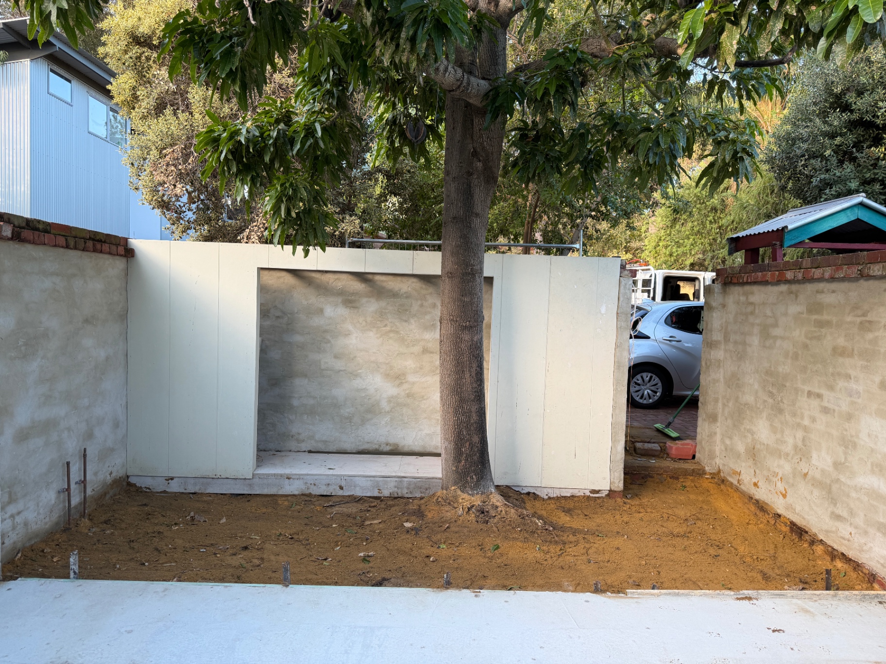 Post construction courtyard clean after