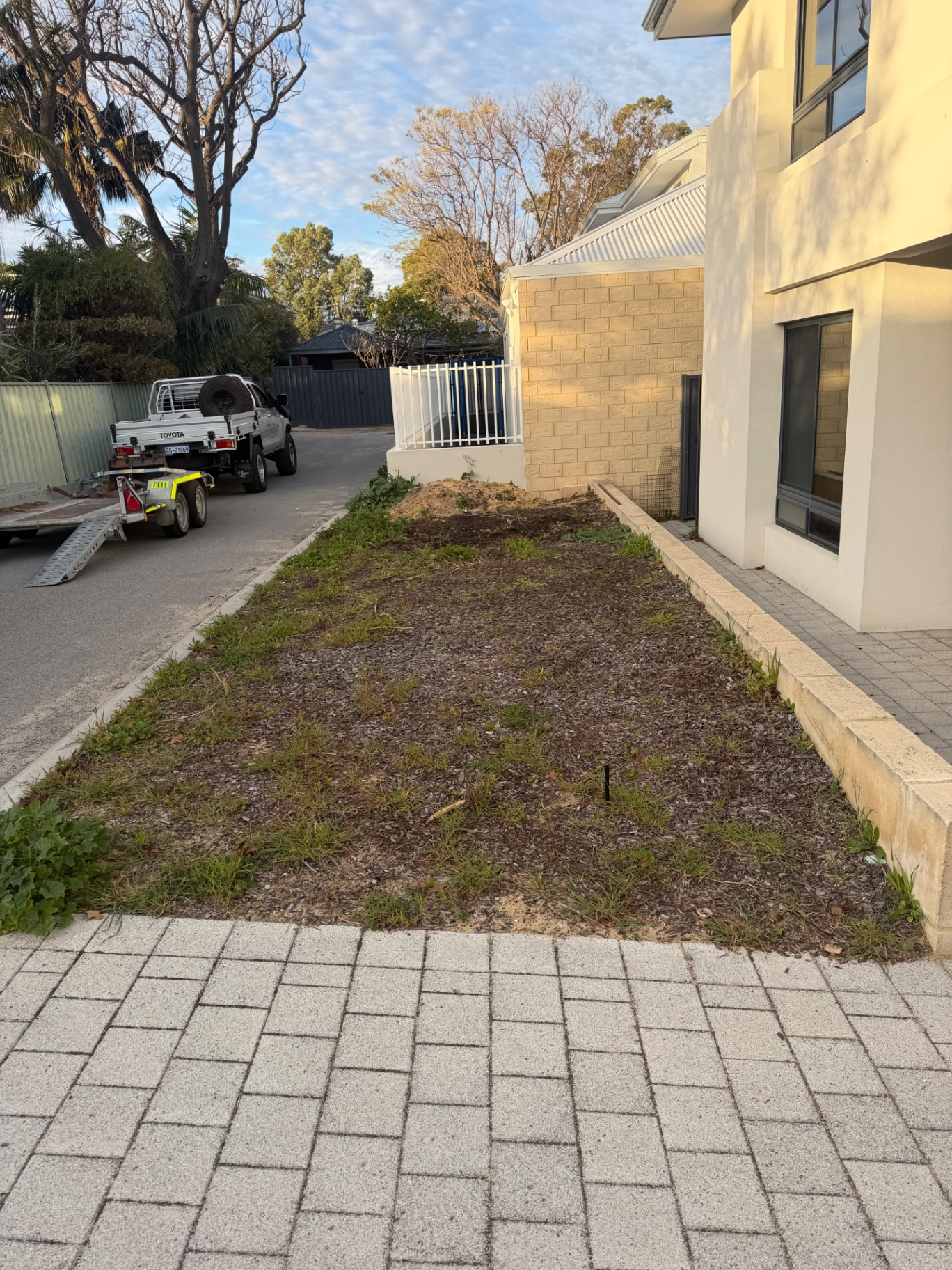 Verge strip prep before turf