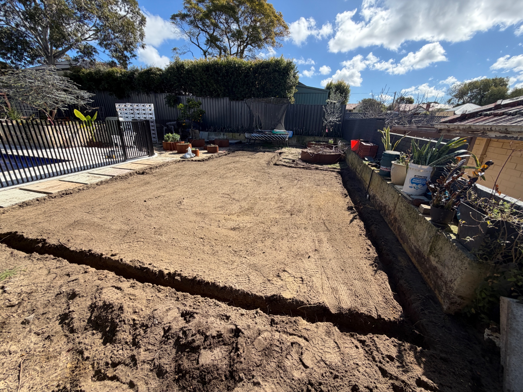 Backyard levelling for new lawn
