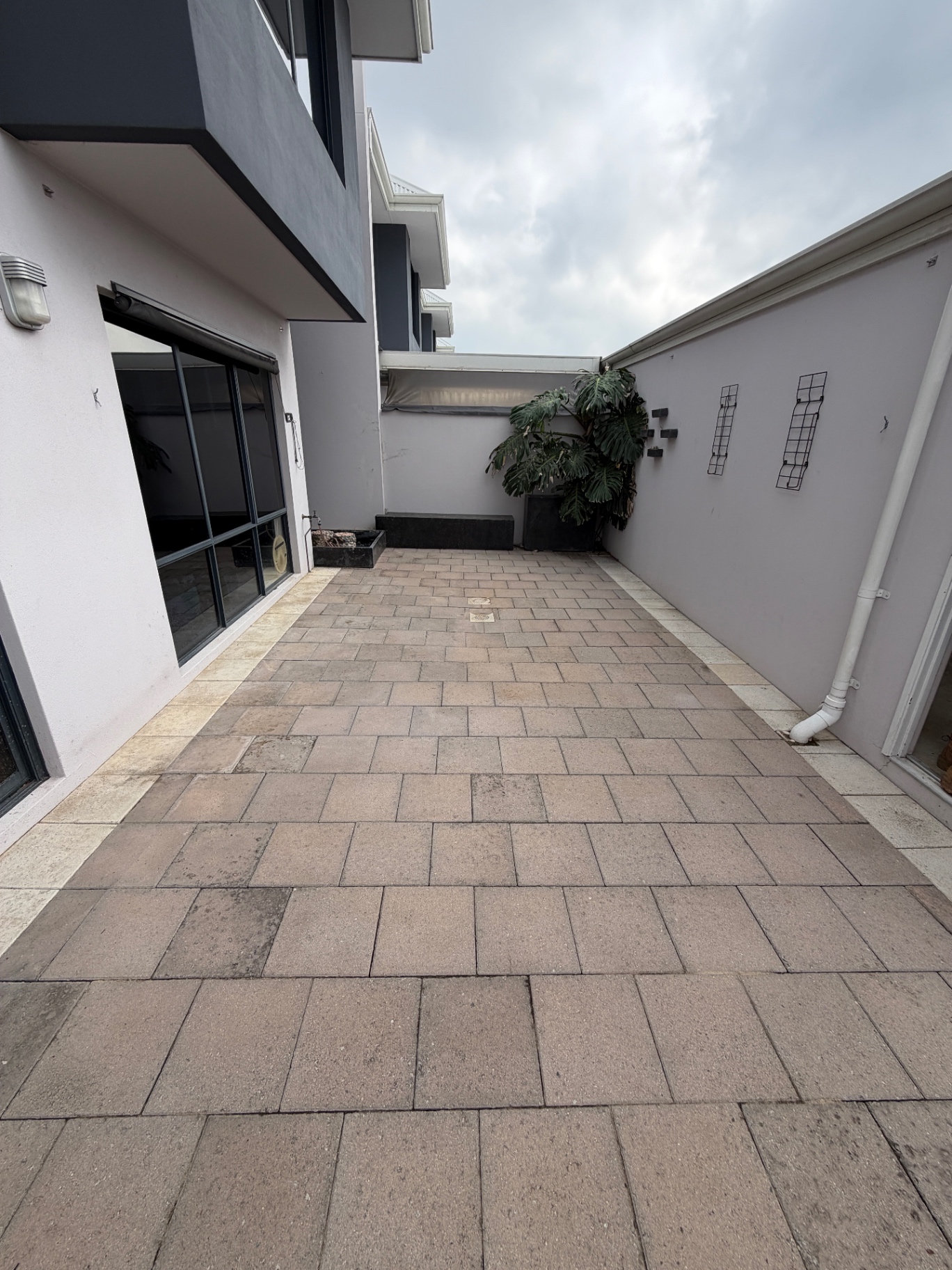 Paved courtyard restoration after
