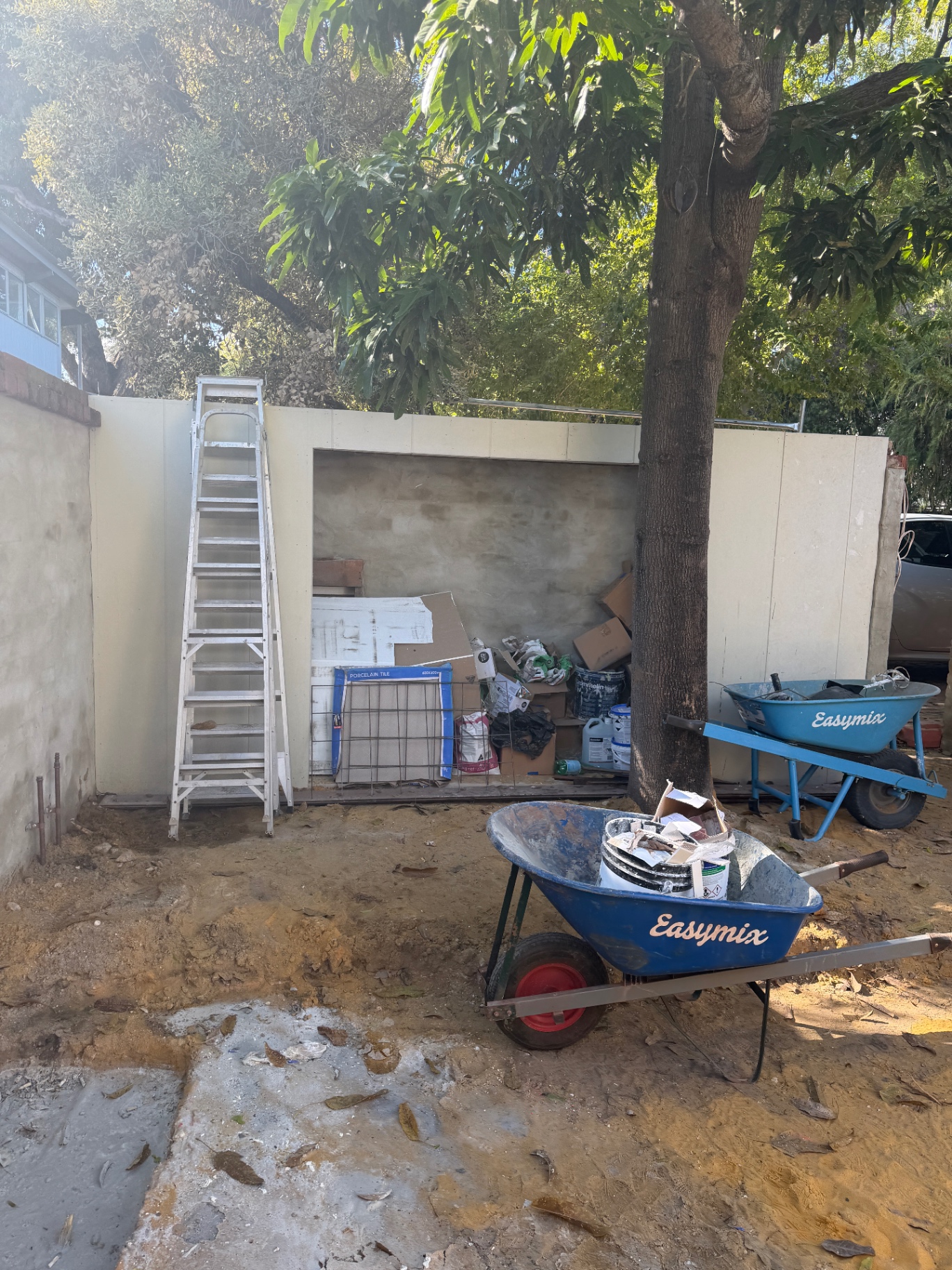 Post construction courtyard clean before